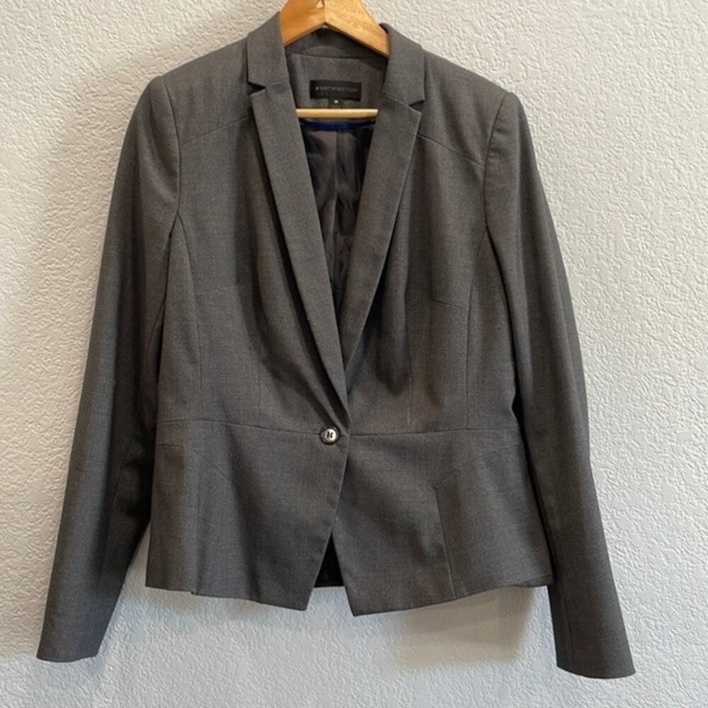 Worthington Dark Gray One Button Blazer Size 14